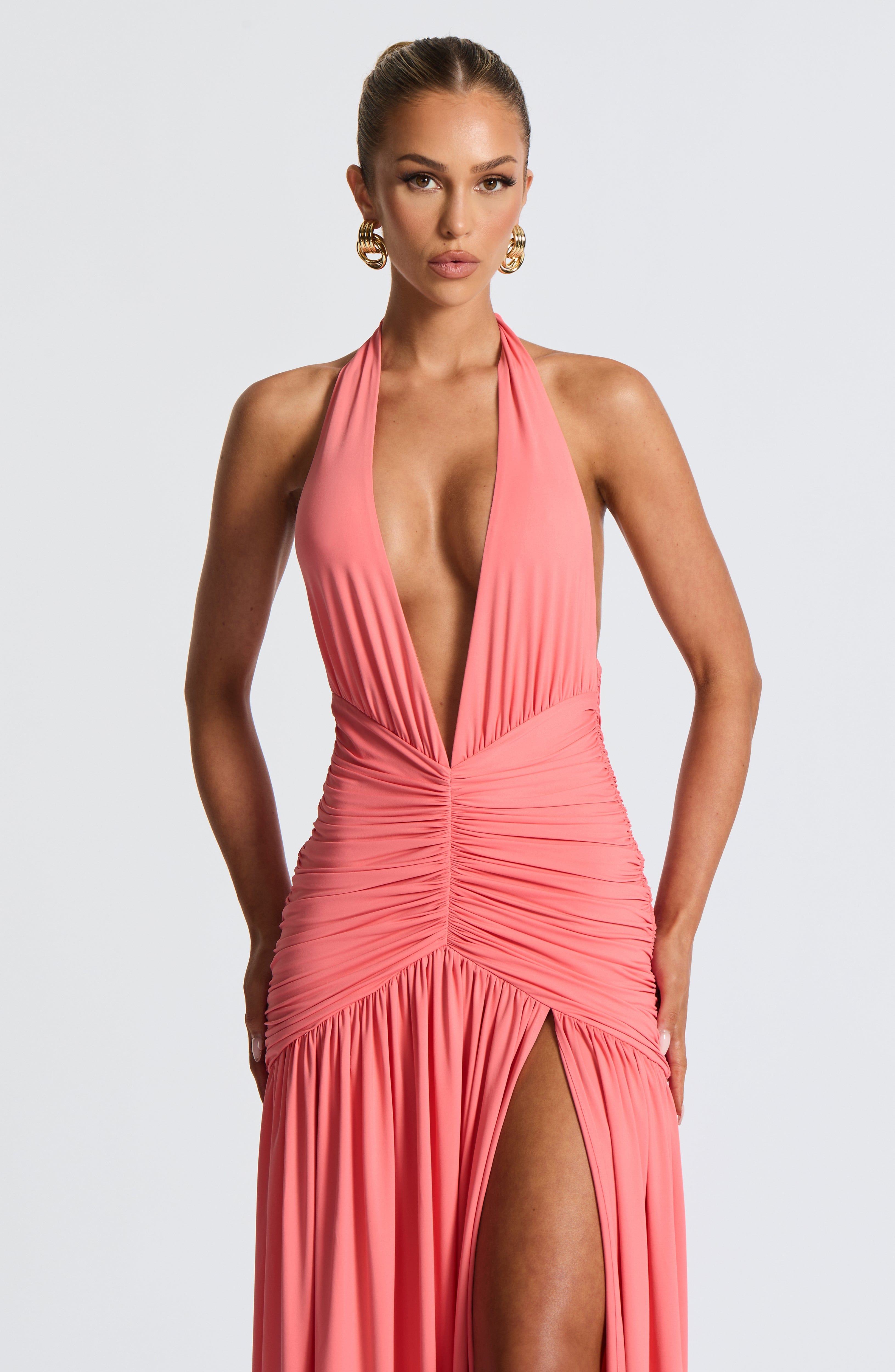 Melania Maxi Dress - Coral Pink